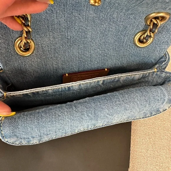 100% Authentic Coach Tabby Denim Shoulder bag 20 - Picture 5 of 8